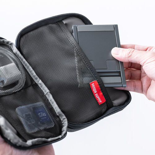 モバイルスタンド（折りたたみ式・超薄型9mm・アルミ製・冷却・無段階角度調整・持ち運び・タブレットスタンド・スマホスタンド）