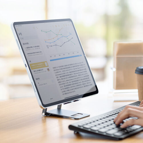 モバイルスタンド（折りたたみ式・超薄型9mm・アルミ製・冷却・無段階角度調整・持ち運び・タブレットスタンド・スマホスタンド）