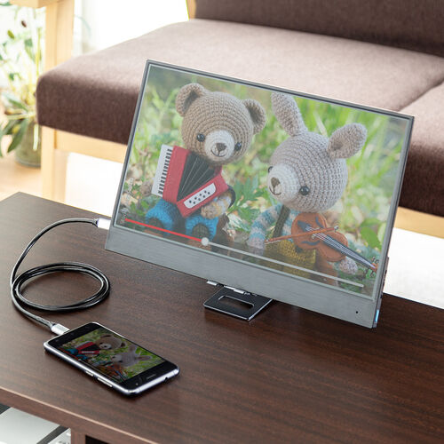 モバイルスタンド（折りたたみ式・超薄型9mm・アルミ製・冷却・無段階角度調整・持ち運び・タブレットスタンド・スマホスタンド）