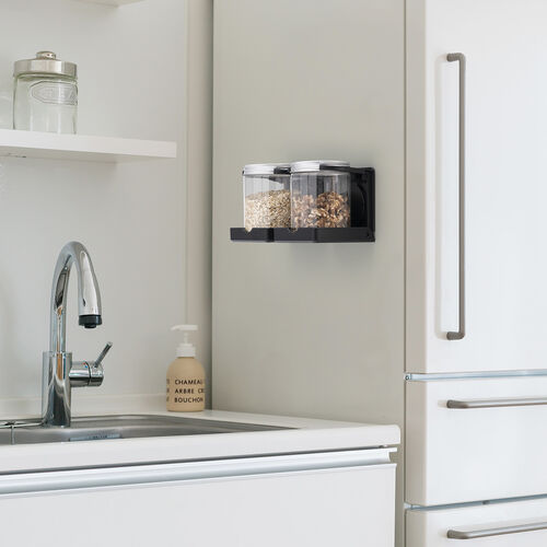 ドリンクホルダー（マグネットラック・強力マグネット・ペットボトル・水筒・スプレー・電動エアダスター・懐中電灯・調味料・ブラック）