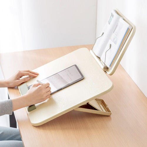 学習台（傾斜台・卓上・6段階角度調整・2層タイプ・ブックスタンド付き・姿勢改善・iPad・絵描き・ノートPC・タブレット・学習ボード・ライティングボード・リビング学習・動画視聴・読書）