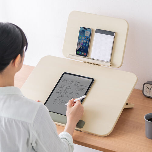 学習台（傾斜台・卓上・6段階角度調整・2層タイプ・ブックスタンド付き・姿勢改善・iPad・絵描き・ノートPC・タブレット・学習ボード・ライティングボード・リビング学習・動画視聴・読書）