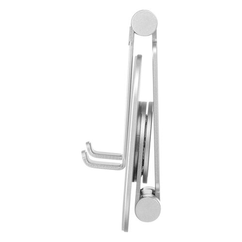 スマホスタンド（回転・折りたたみ・アルミ製・無段階・角度調整・2関節・スマートフォンスタンド・Switch・シルバー）