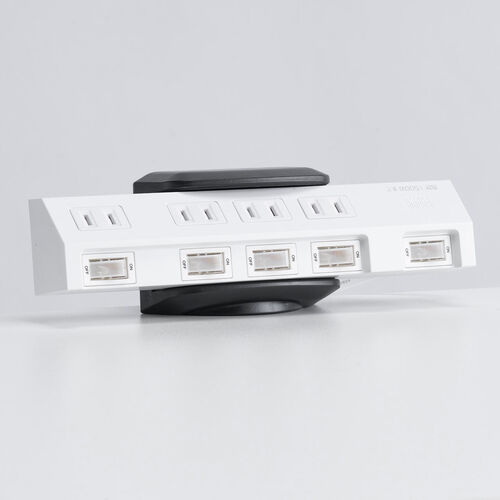 ケーブルカバー（タップホルダー付き・昇降デスク用・クランプ式・ケーブルガイド・配線カバー・130cm・配線整理・ブラック）