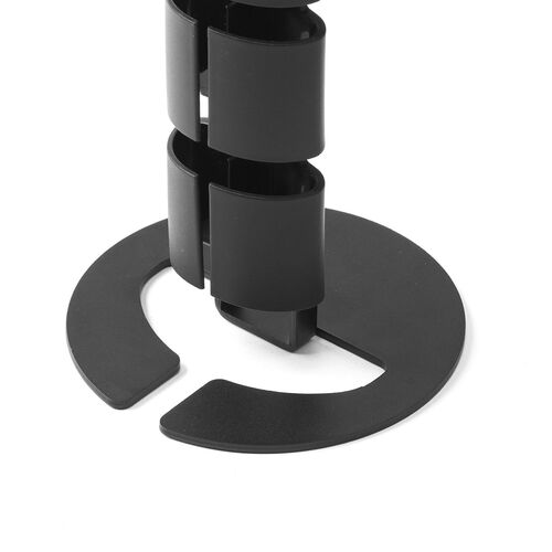 ケーブルカバー（タップホルダー付き・昇降デスク用・クランプ式・ケーブルガイド・配線カバー・130cm・配線整理・ブラック）