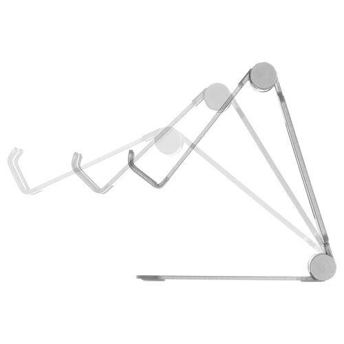 スマホスタンド（折りたたみ式・アルミ製・無段階・角度調整・2関節・スマートフォンスタンド・Switch・シルバー）