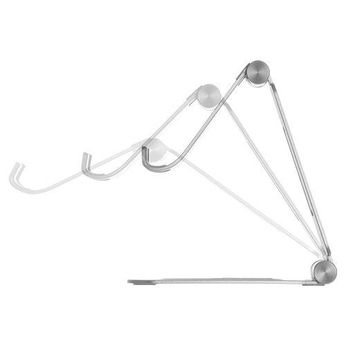 タブレットスタンド（折りたたみ式 ・アルミ製・無段階・角度調整・2関節・iPad・Switch・シルバー）