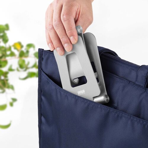 タブレットスタンド（折りたたみ式 ・アルミ製・無段階・角度調整・2関節・iPad・Switch・シルバー）