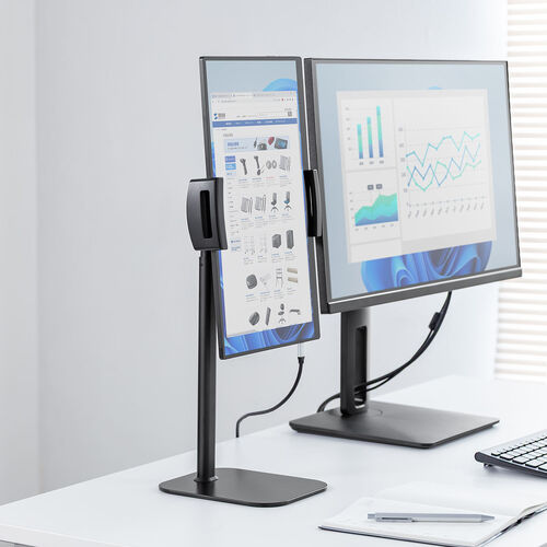 モバイルモニタースタンド（据え置き・17.3インチ・16インチ・15.8インチ・15.6インチ・360°回転・伸縮アーム・モバイルディスプレイ・iPad・タブレット）
