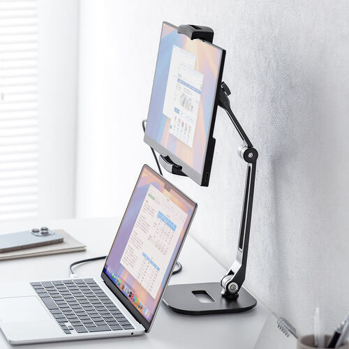 モバイルモニタースタンド（据え置き・17.3インチ・16インチ・15.8インチ・15.6インチ・360°回転・3関節アーム・高さ・角度調整 モバイルディスプレイ iPad タブレット