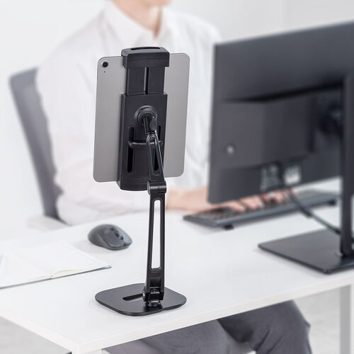 モバイルモニタースタンド（据え置き・17.3インチ・16インチ・15.8インチ・15.6インチ・360°回転・3関節アーム・高さ・角度調整 モバイルディスプレイ iPad タブレット