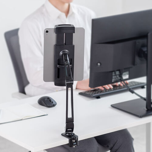 モバイルモニタースタンド（クランプ・17.3インチ・16インチ・15.8インチ・15.6インチ・360°回転・3関節アーム・高さ・角度調整・モバイルディスプレイ・iPad・タブレット）