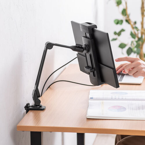 モバイルモニタースタンド（クランプ・17.3インチ・16インチ・15.8インチ・15.6インチ・360°回転・3関節アーム・高さ・角度調整・モバイルディスプレイ・iPad・タブレット）