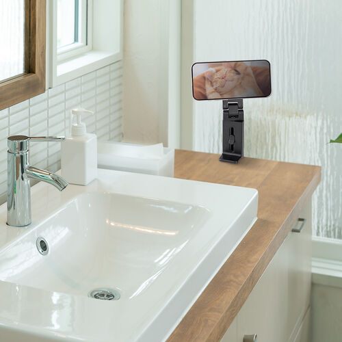 MagSafe対応スマホスタンド（トラベルスマホホルダー・磁気吸着・360度調整・片手操作・新幹線・飛行機・折りたたみ・持ち運び・旅行・出張・自撮り棒・iPhone/Android・メタルリング付属）