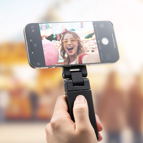 MagSafe対応スマホスタンド（トラベルスマホホルダー・磁気吸着・360度調整・片手操作・新幹線・飛行機・折りたたみ・持ち運び・旅行・出張・自撮り棒・iPhone/Android・メタルリング付属）
