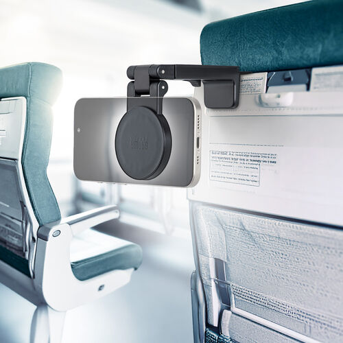 MagSafe対応スマホスタンド（トラベルスマホホルダー・磁気吸着・360度調整・片手操作・新幹線・飛行機・折りたたみ・持ち運び・旅行・出張・自撮り棒・iPhone/Android・メタルリング付属）