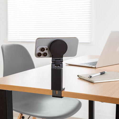 MagSafe対応スマホスタンド（トラベルスマホホルダー・磁気吸着・360度調整・片手操作・新幹線・飛行機・折りたたみ・持ち運び・旅行・出張・自撮り棒・iPhone/Android・メタルリング付属）