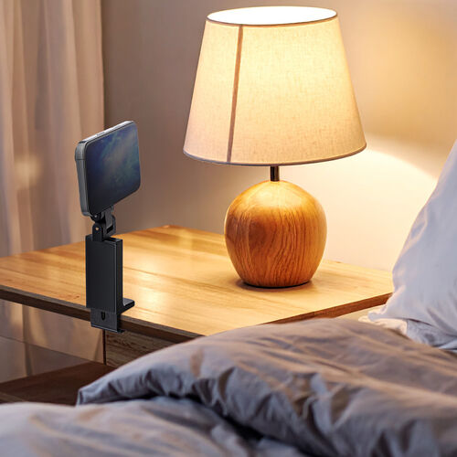 MagSafe対応スマホスタンド（トラベルスマホホルダー・磁気吸着・360度調整・片手操作・新幹線・飛行機・折りたたみ・持ち運び・旅行・出張・自撮り棒・iPhone/Android・メタルリング付属）