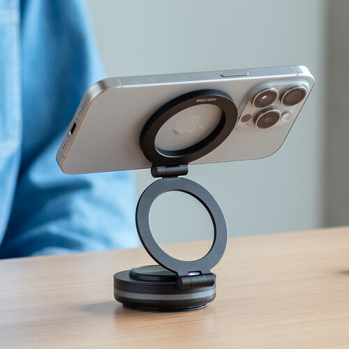MagSafe対応スマホスタンド（電動真空吸盤・360°調整・片手操作・折りたたみ・スマホホルダー・携帯スタンド・車載ホルダー・iPhone/Android・メタルリング付属）