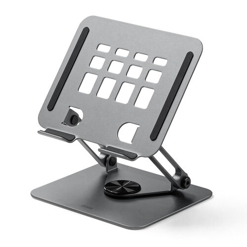 タブレットスタンド（回転・折りたたみ・アルミ製・無段階・角度調整・2関節・スマートフォンスタンド・Switch・グレー）