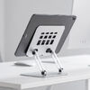 タブレットスタンド（折りたたみ・アルミ製・無段階・角度調整・2関節・スマートフォンスタンド・Switch・シルバー）