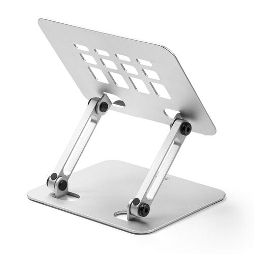 タブレットスタンド（折りたたみ・アルミ製・無段階・角度調整・2関節・スマートフォンスタンド・Switch・シルバー）