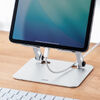 タブレットスタンド（折りたたみ・アルミ製・無段階・角度調整・2関節・スマートフォンスタンド・Switch・シルバー）