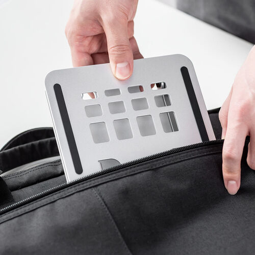 タブレットスタンド（折りたたみ・アルミ製・無段階・角度調整・2関節・スマートフォンスタンド・Switch・シルバー）