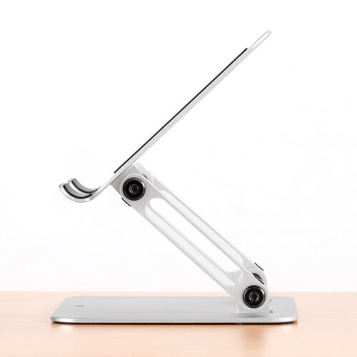 タブレットスタンド（折りたたみ・アルミ製・無段階・角度調整・2関節・スマートフォンスタンド・Switch・シルバー）