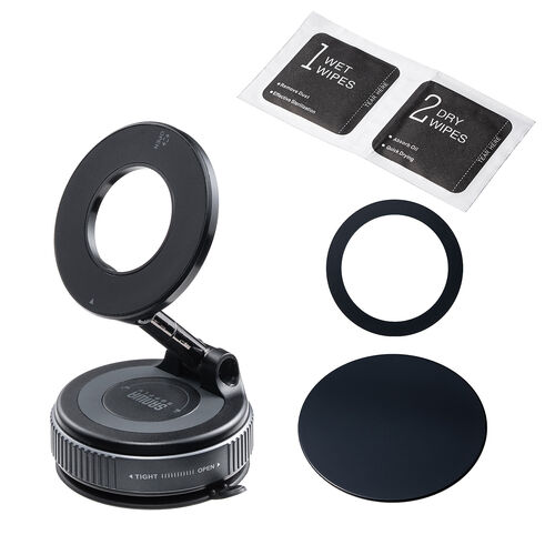 MagSafe対応スマホスタンド（手動真空吸盤・360°調整・片手操作