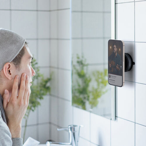 MagSafe対応スマホスタンド（手動真空吸盤・360°調整・片手操作・折りたたみ・スマホホルダー・携帯スタンド・車載ホルダー・iPhone/Android・メタルリング付属）