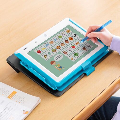 卓上傾斜台（学習台・学習ボード・ノートパソコンスタンド・折りたたみ式・超薄型・2段階高さ調整・持ち運び・収納便利・PUレザー・非粘着・ノートPC/タブレットスタンド・姿勢改善・リビング学習・絵描き）