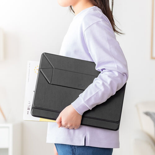 卓上傾斜台（学習台・学習ボード・ノートパソコンスタンド・折りたたみ式・超薄型・2段階高さ調整・持ち運び・収納便利・PUレザー・非粘着・ノートPC/タブレットスタンド・姿勢改善・リビング学習・絵描き）