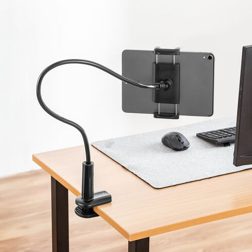 タブレットアームスタンド（フレキシブルアーム・自由自在・スマホアーム・クランプ固定式・デスクサイド・ベッドサイド・寝ながら・360度回転）