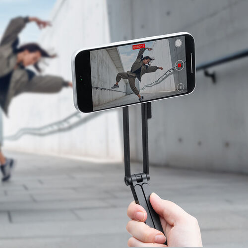 MagSafe対応スマホスタンド（スマホ三脚・折りたたみ式・持ち運び・ミニ三脚・自撮り棒・360°回転・無段階角度調整・縦置き・横置き・ iPhone/Android・メタルリング付属）