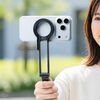 MagSafe対応スマホスタンド（スマホ三脚・折りたたみ式・持ち運び・ミニ三脚・自撮り棒・360°回転・無段階角度調整・縦置き・横置き・ iPhone/Android・メタルリング付属）