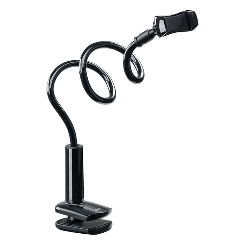 スマホホルダー（フレキシブルアーム・3.5～6インチまで対応・自由自在・スマホアーム・クランプ固定式・デスクサイド・ベッドサイド・寝ながら・360度回転）