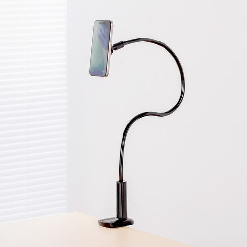 スマホホルダー（フレキシブルアーム・MagSafe対応・マグネットリング付属・自由自在・スマホアーム・クランプ固定式・デスクサイド・ベッドサイド・寝ながら・360度回転）