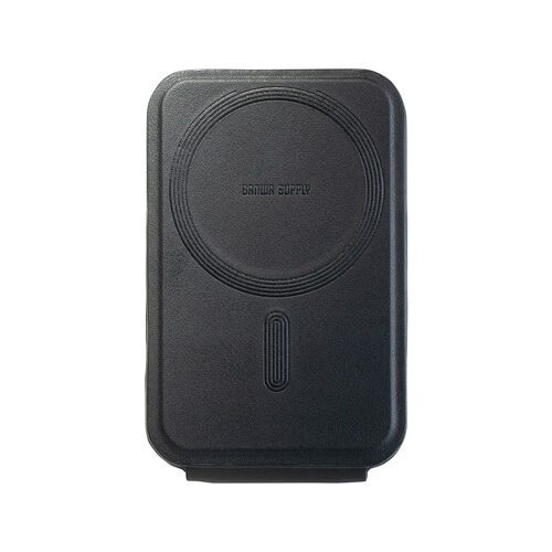 MagSafe対応スマホスタンド（2WAYスタンド・カード収納付き・カードケース・折りたたみ・薄型・マグネット着脱・角度調整・iPhone対応・動画視聴・オンライン会議・ブラック）