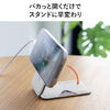 MagSafe対応スマホスタンド（2WAYスタンド・カード収納付き・カードケース・折りたたみ・薄型・マグネット着脱・角度調整・iPhone対応・動画視聴・オンライン会議・ブラック）
