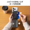 MagSafe対応スマホスタンド（2WAYスタンド・カード収納付き・カードケース・折りたたみ・薄型・マグネット着脱・角度調整・iPhone対応・動画視聴・オンライン会議・ブラック）
