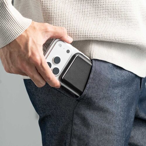 MagSafe対応スマホスタンド（カード収納付き・カードケース・マグネット着脱・ウォレットスタンド・薄型・角度調整・iPhone対応・ブラック）