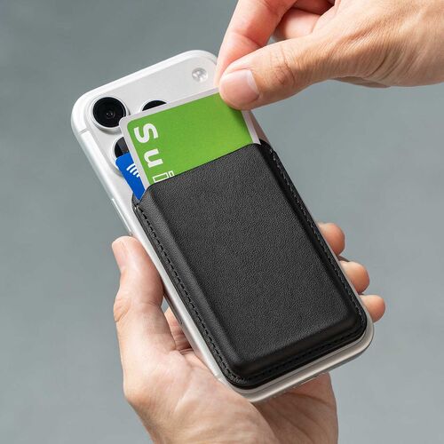 MagSafe対応スマホスタンド（カード収納付き・カードケース・マグネット着脱・ウォレットスタンド・薄型・角度調整・iPhone対応・ブラック）