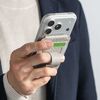 MagSafe対応スマホスタンド（カード収納付き・カードケース・マグネット着脱・角度調整・指フック・iPhone対応・ライトグレー）