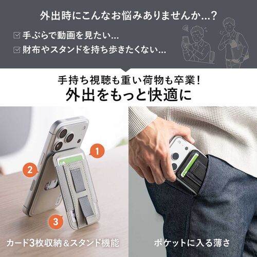 MagSafe対応スマホスタンド（カード収納付き・カードケース