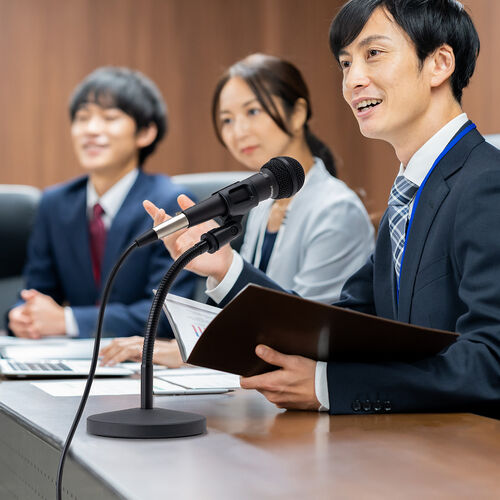 卓上マイクスタンド（グースネックタイプ・フレキシブルアーム・差し込み式マイクホルダー・選挙グッズ）