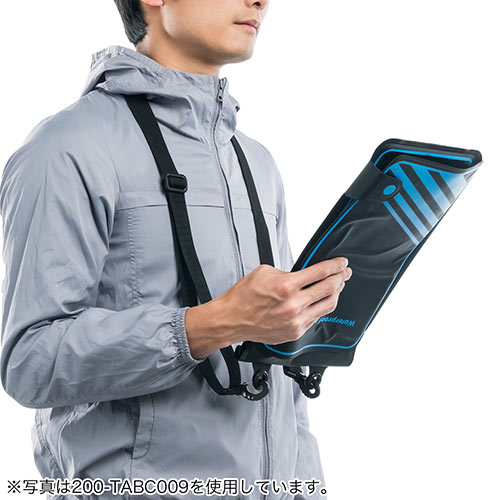 iPad・タブレット対応防水ケース（8インチまで対応・小物ポケット付き・ストラップ付属・防水ポーチ・小銭/カード収納対応・IPX7）