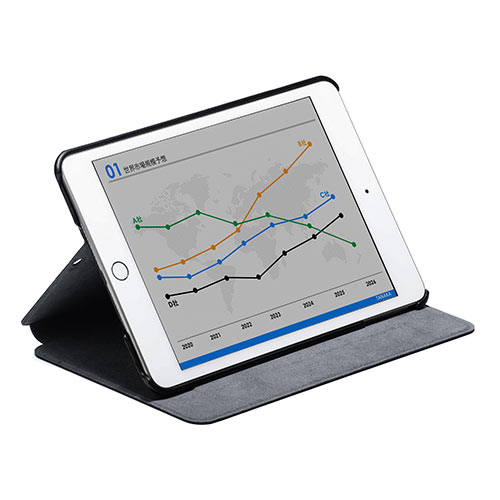 iPad mini 2019年モデル対応ケース（iPad mini 5ケース・360度回転スタンド・スリープ機能対応・ブラック）