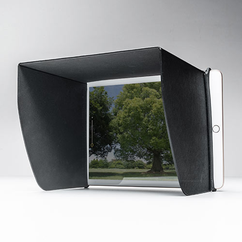 iPad・タブレット用遮光フード（サンシェード・屋外用・日焼けフード・日光時見やすく・Mサイズ）