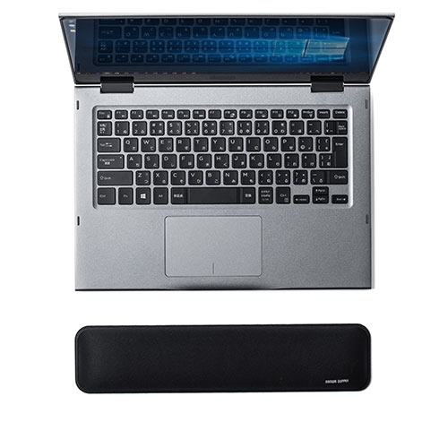 リストレスト（コンパクトキーボード・ノートパソコン用・手首・腱鞘炎防止・疲労軽減・クッション・幅33cm）